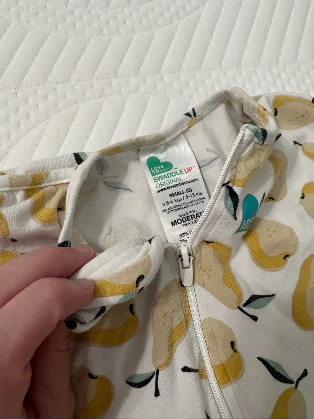 LOVE TO DREAM | 2 Swaddle Me Up Sacks in Grey and Yellow Pear Print